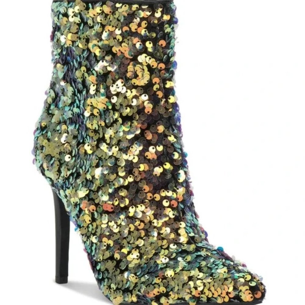 INC Reisa Gold Sequins Dress Booties NWT - Size 7.5
